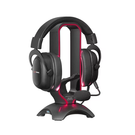 Kontrolsat - Suporte para Auscultadores + Bungee para Rato Mars Gaming - RGB - 2xUSB Hub - Preto - MHHPRO