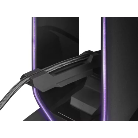 Kontrolsat - Suporte para Auscultadores + Bungee para Rato Mars Gaming - RGB - 2xUSB Hub - Preto - MHHPRO