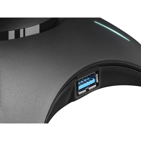 Kontrolsat - Suporte para Auscultadores + Bungee para Rato Mars Gaming - RGB - 2xUSB Hub - Preto - MHHPRO