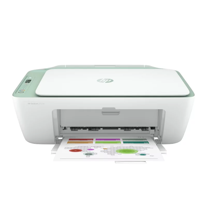 Kontrolsat - Impressora HP Multifunções DeskJet 2722e - Light Sage - 26K69B