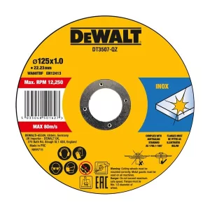 Kontrolsat - Conjunto de 10 Discos de Corte para Aço Inox. Dewalt - 125x1x22,23 mm - DT3506-QZ
