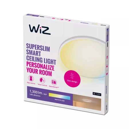 Kontrolsat - Luminária WiZ Philips - LED - 14 W - 1300 LM - ø 242 mm - Moldura Branca