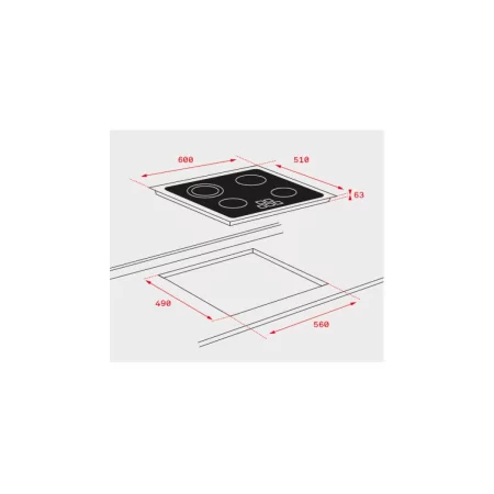 Kontrolsat - TEKA Vitroceramic Hob TZ-6415 - 4 Zones, 6300W, Black