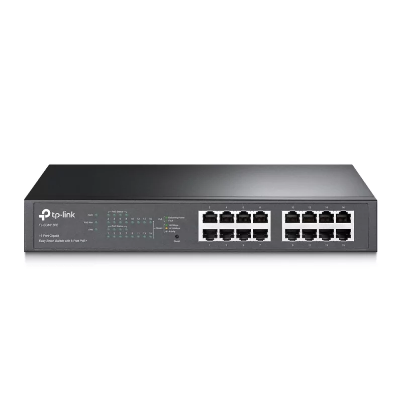 Kontrolsat - TP-Link Switch - 16 Ports - Gigabit - Smart Managed PoE + Rack Mountable - TL-SG1016PE