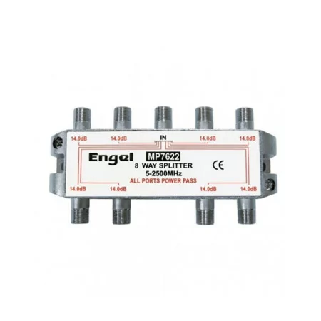 Repartidor 8 Saídas Axil - 5-2500Mhz - 14dB - Power Pass - Blister - MP7622E