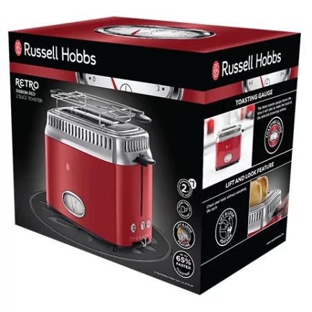 Kontrolsat - Torradeira 2 Fatias Retro Ribbon Red - Russell Hobbs