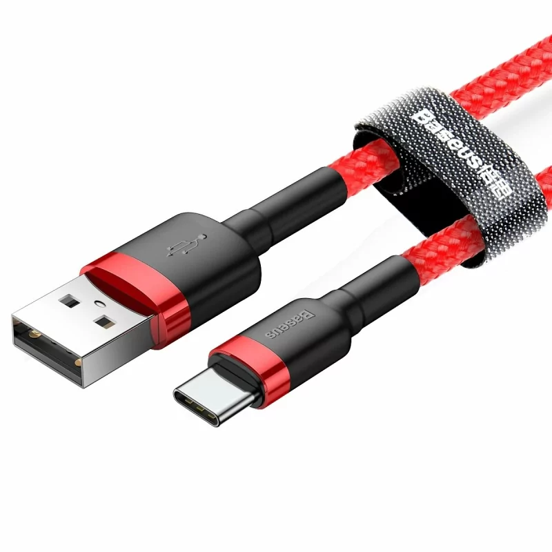 Kontrolsat - Cabo USB-A 2.0 / USB-C Baseus - 1M - Vermelho/Preto