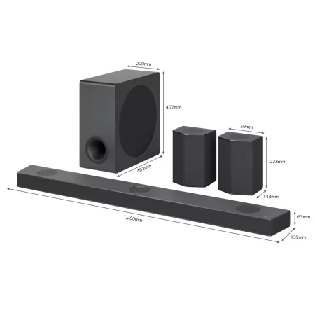 Kontrolsat - Barra de Som LG S90QY - 810W 9.1.5ch - Meridian, DTS:X, Atmos (HDMI eARC / Ótico / BT / USB) Kontrolsat - Barra de Som LG S90QY - 810W 9.1.5ch - Meridian, DTS:X, Atmos (HDMI eARC / Ótico / BT / USB)