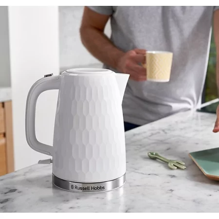 Kontrolsat - Jarro Eléctrico Russell Hobbs - Honeycomb Branco - 1,7L Kontrolsat - Jarro Eléctrico Russell Hobbs - Honeycomb Branco - 1,7L