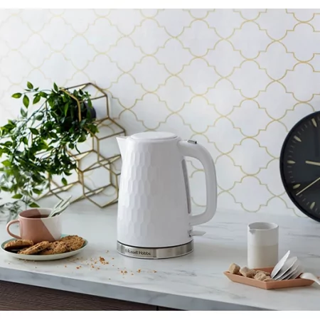 Kontrolsat - Russell Hobbs Kettle - Honeycomb White - 1.7L Kontrolsat - Russell Hobbs Kettle - Honeycomb White - 1.7L
