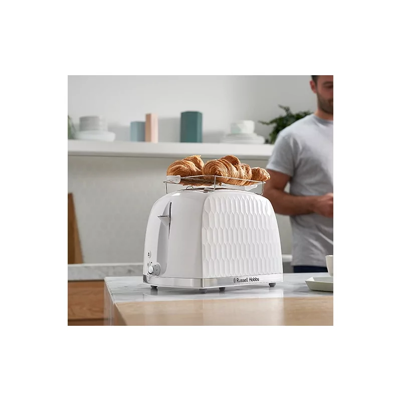 Kontrolsat - Torradeira para 2 Fatias Honeycomb White - Russell Hobbs