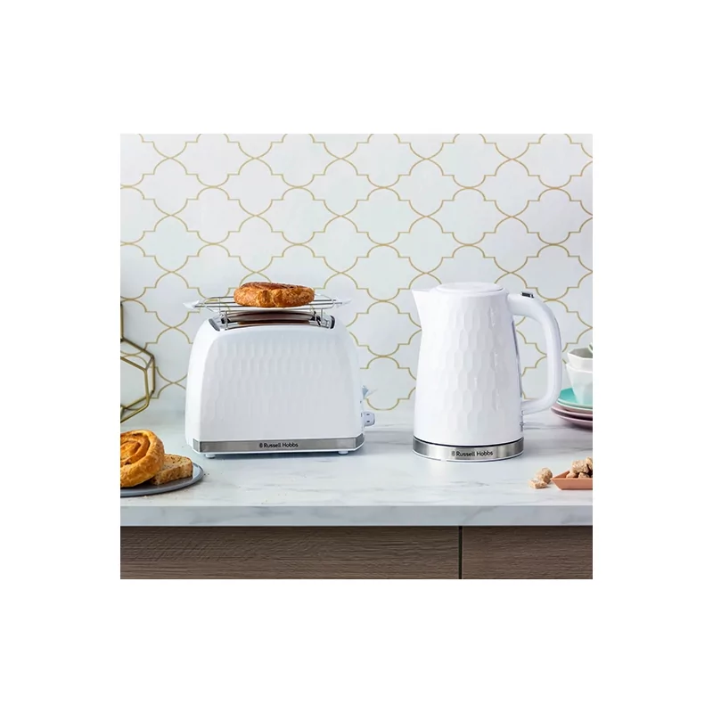 Kontrolsat - Torradeira para 2 Fatias Honeycomb White - Russell Hobbs