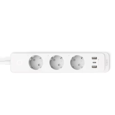 Kontrolsat - Tapo TP-Link Smart Socket Extension - Smart Wi-Fi Power Strip 3 Schuko 10A Sockets + USB/USB-C White