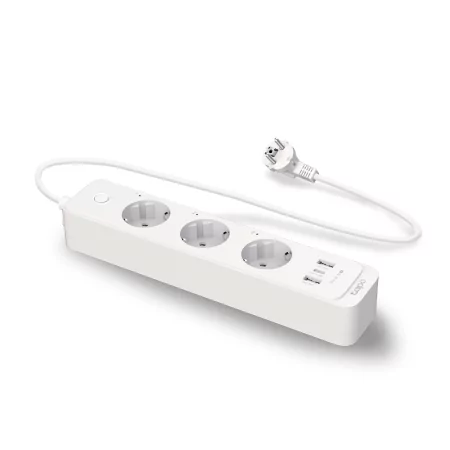 Kontrolsat - Tapo TP-Link Smart Socket Extension - Smart Wi-Fi Power Strip 3 Schuko 10A Sockets + USB/USB-C White