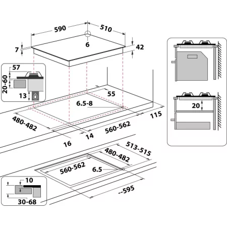 Kontrolsat - Indesit Plate - ING-61-T-BK - 4 Zones