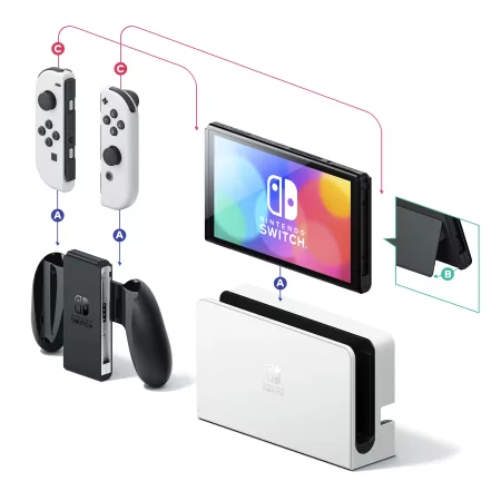 Kontrolsat - Nintendo Switch console - OLED - White Kontrolsat - Nintendo Switch console - OLED - White