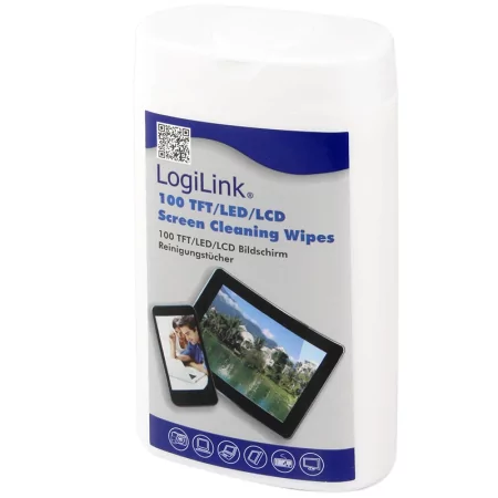 Kontrolsat - Toalhetes de Limpeza para Ecrãs Logilink - 100un Kontrolsat - Toalhetes de Limpeza para Ecrãs Logilink - 100un
