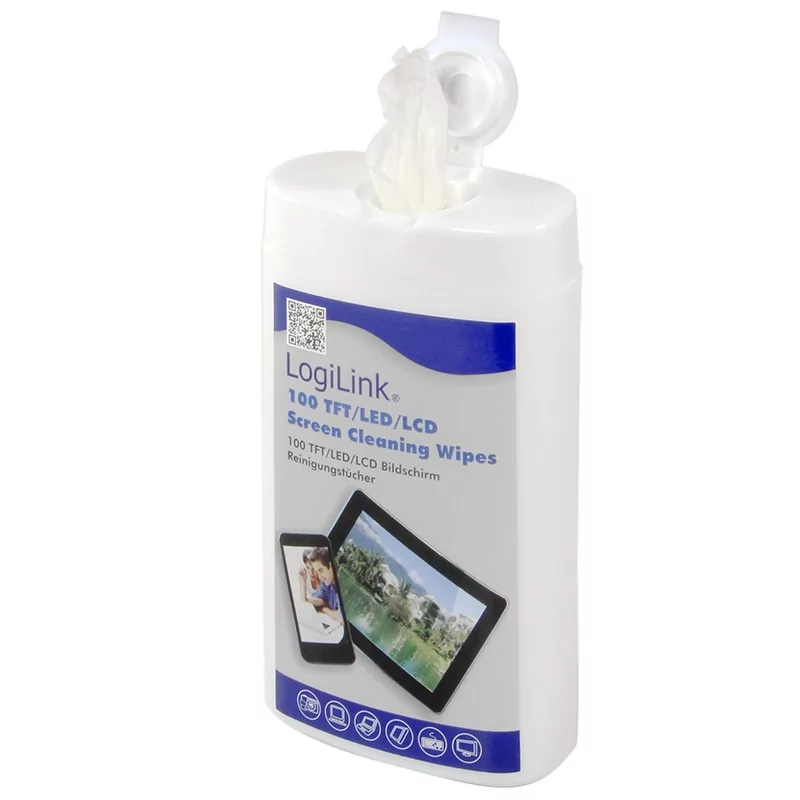 Kontrolsat - Toalhetes de Limpeza para Ecrãs Logilink - 100un