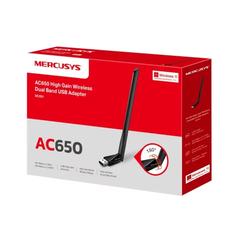 Kontrolsat - Mercusys USB Network Adapter - AC650 - High Gain Wireless - Dual Band
