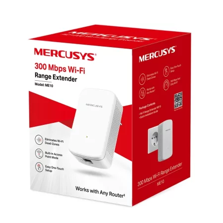 Kontrolsat - Mercusys Repeater - N300 - Single-Band - WiFi 4 - 10/100 Mbps - ME10 Kontrolsat - Mercusys Repeater - N300 - Single-Band - WiFi 4 - 10/100 Mbps - ME10