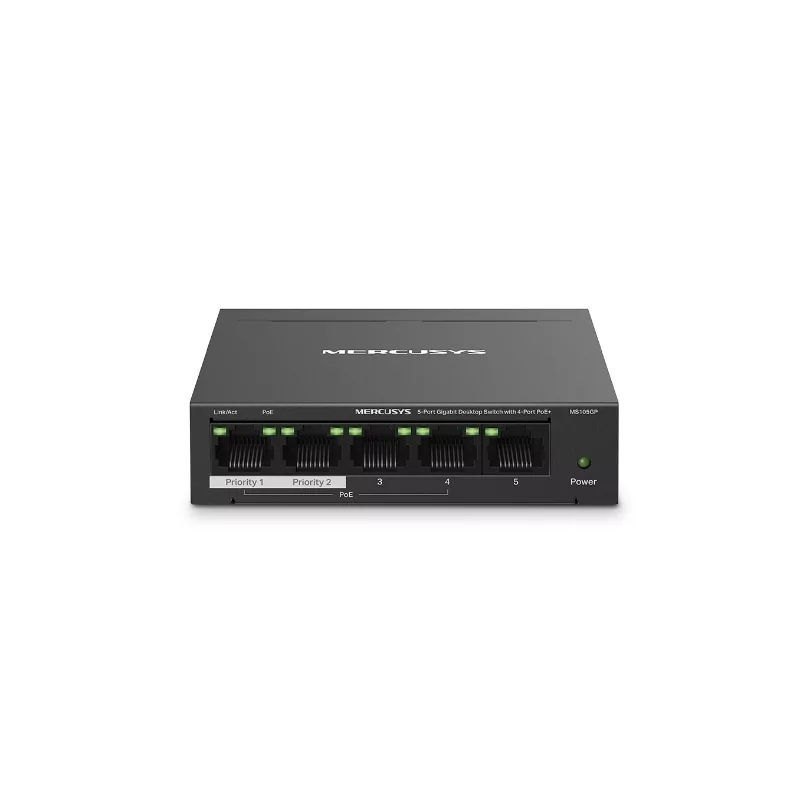Kontrolsat - Switch Mercusys - 5 Portas Gigabit - PoE+ - MS105GP