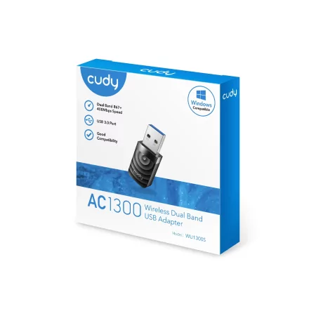 Kontrolsat - Cudy USB Adapter - WU1300S - AC1300 - High Gain Wi-Fi Kontrolsat - Cudy USB Adapter - WU1300S - AC1300 - High Gain Wi-Fi
