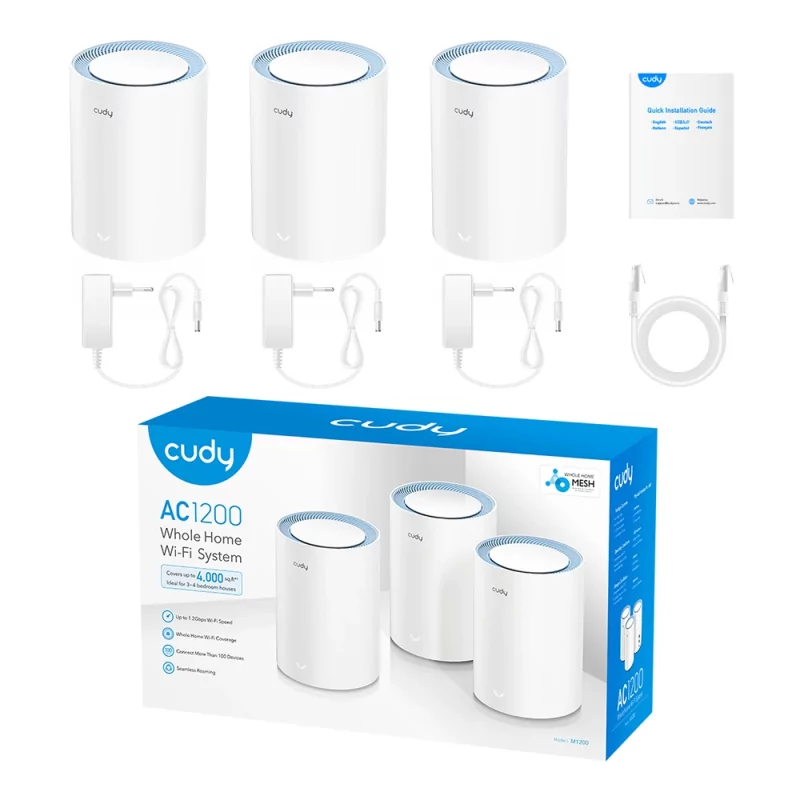 Kontrolsat - Sistema MESH Cudy - AC1200 - Dual-Band Wi-Fi 5 - M1200 - Pack 3 Unidades