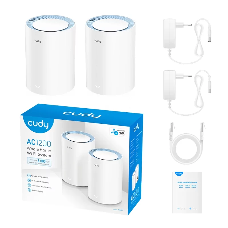 Kontrolsat - Cudy Mesh System - AC1200 - M1200 - Pack of 2 Units