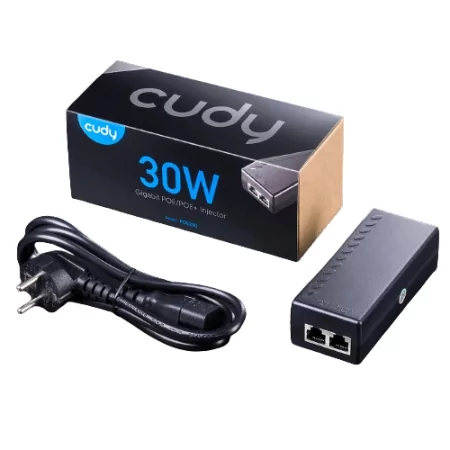 Kontrolsat - Injetor PoE+ Cudy - AC100 - 100/240V - 30W - Preto - POE200