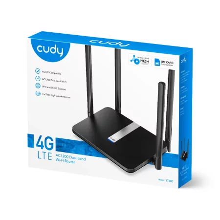 Kontrolsat - Router Cudy - AC1200 - Dual-Band Wi-Fi 5 - 4G LTE - LT500 Kontrolsat - Router Cudy - AC1200 - Dual-Band Wi-Fi 5 - 4G LTE - LT500
