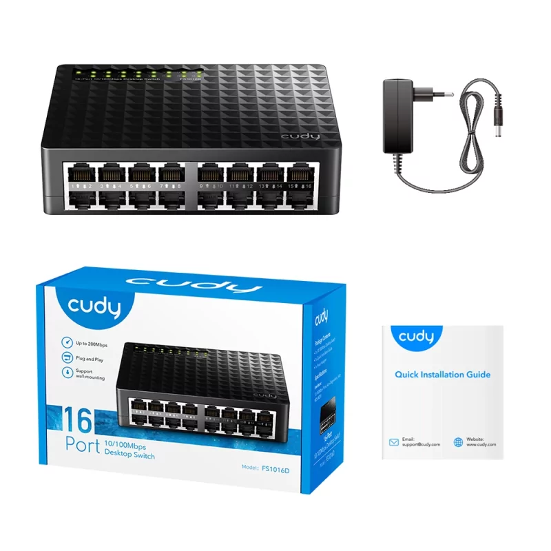 Kontrolsat - Switch Cudy - 16 Ports 10/100 Mbps - UnManaged - FS1016D