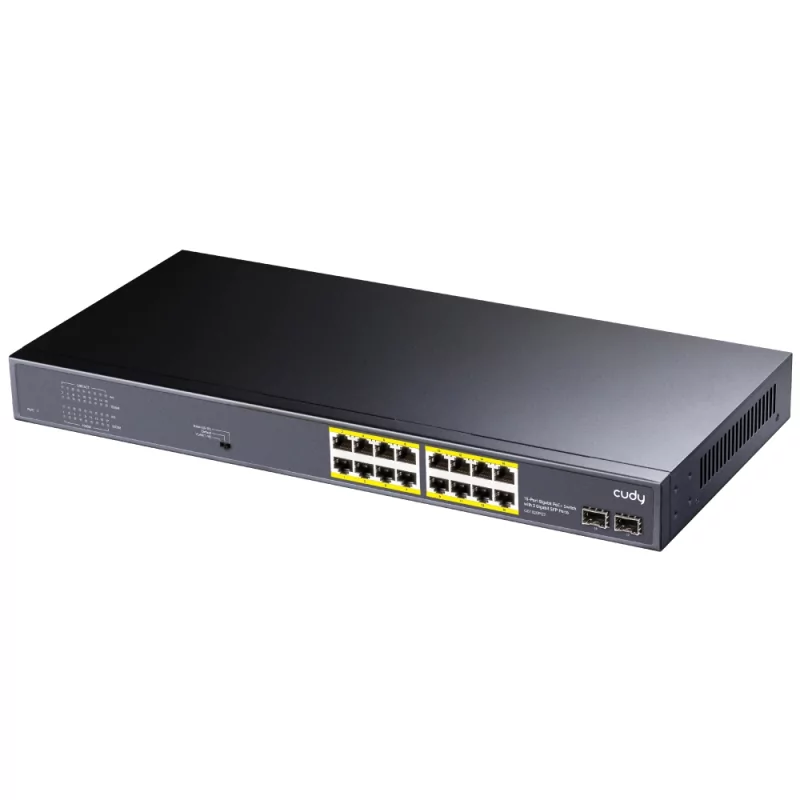 Kontrolsat - Switch Cudy - 16 Portas Gigabit - UnManaged PoE+ SFP