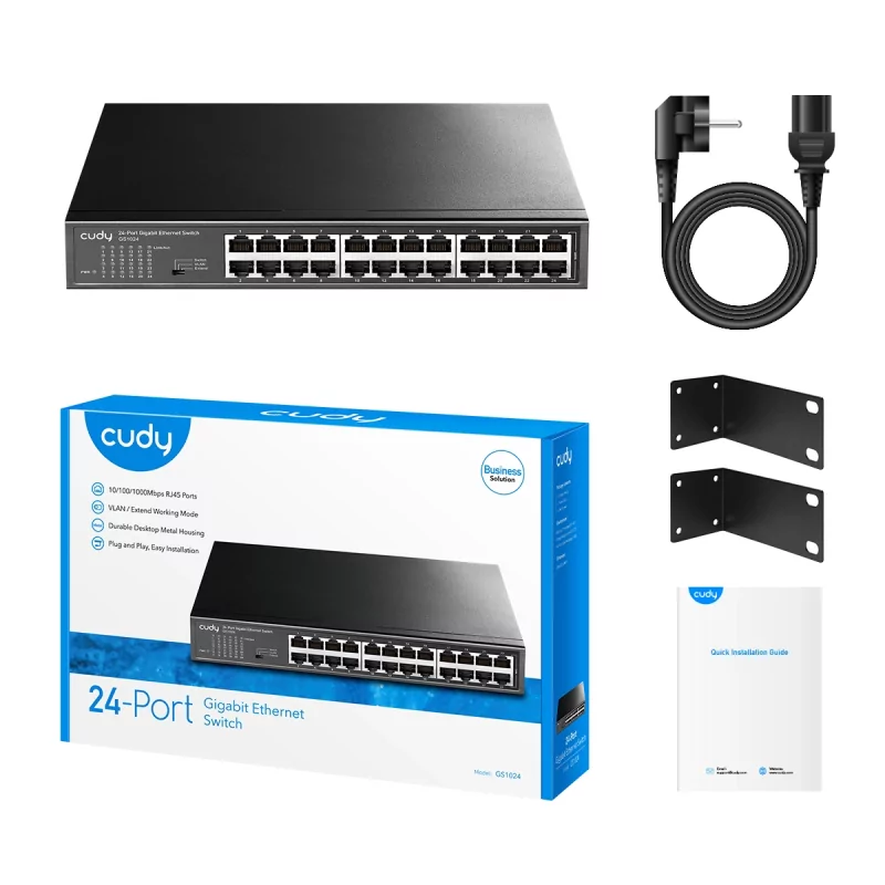 Kontrolsat - Switch Cudy - 24 Portas Gigabit - UnManaged - GS1024