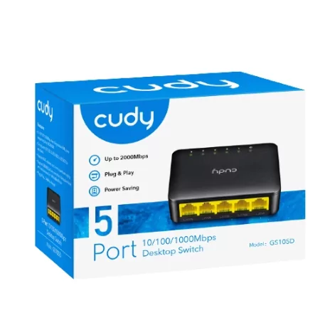 Kontrolsat - Switch Cudy - 5 Portas Gigabit - UnManaged - GS105D