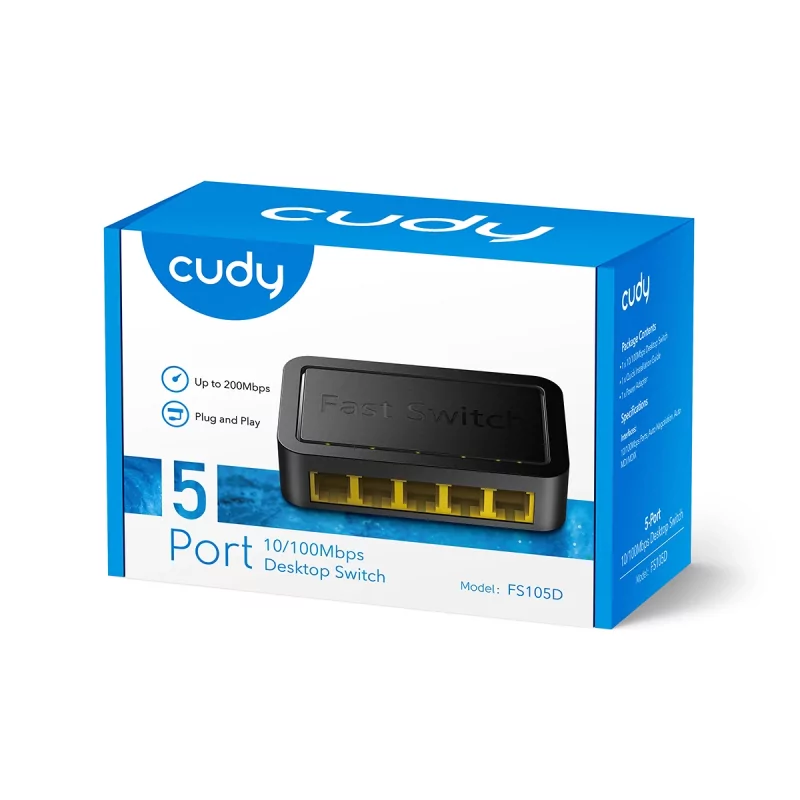 Kontrolsat - Switch Cudy - 5 Ports 10/100 Mbps - UnManaged - FS105D