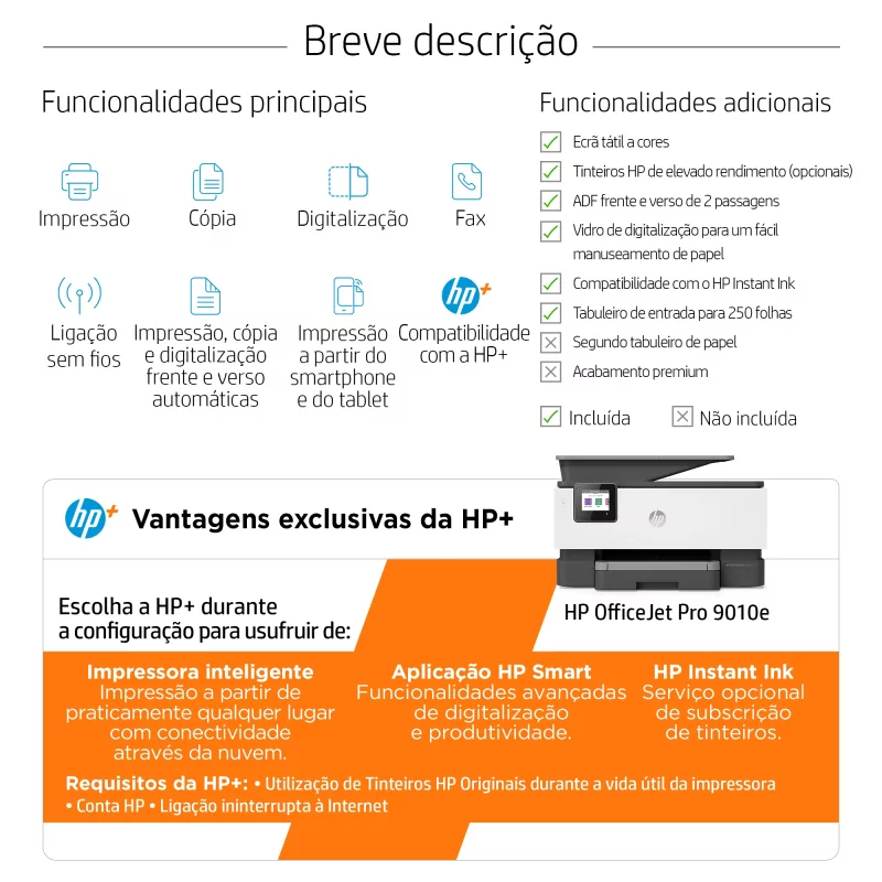 Kontrolsat - HP Printer - Color All-In-One - OfficeJet Pro 9010e - 257G4B