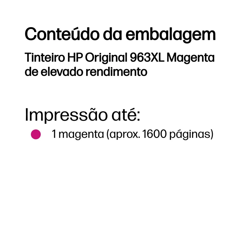 Kontrolsat - Tinteiro HP - Rosa- 1600 Páginas - 3JA28AEBGY