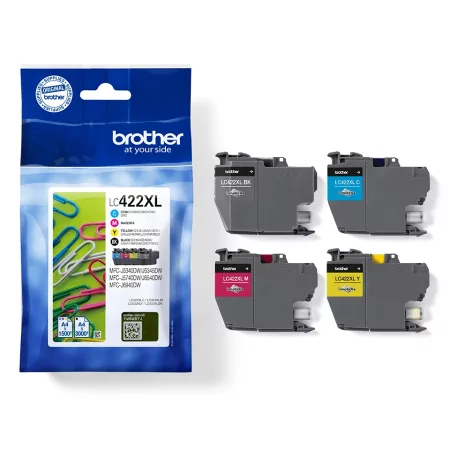 Kontrolsat - Pack 4 Brother Ink Cartridges - Tricolor + Black - 3000 Pages - LC422XLVAL
