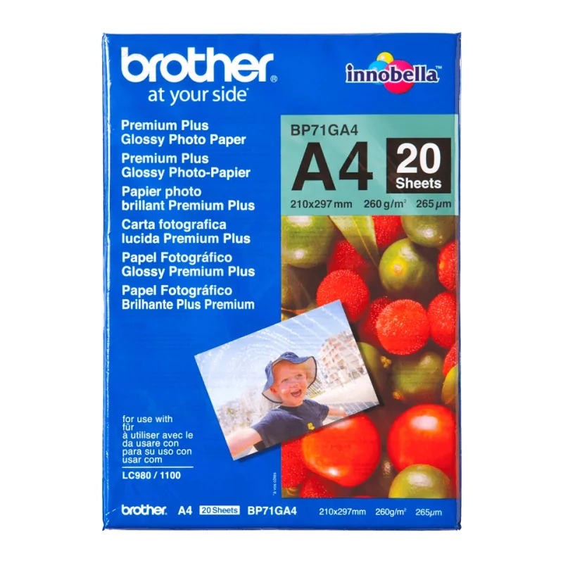 Kontrolsat - Brother Photo Paper - 20 Sheets - A4 - BP71GA4