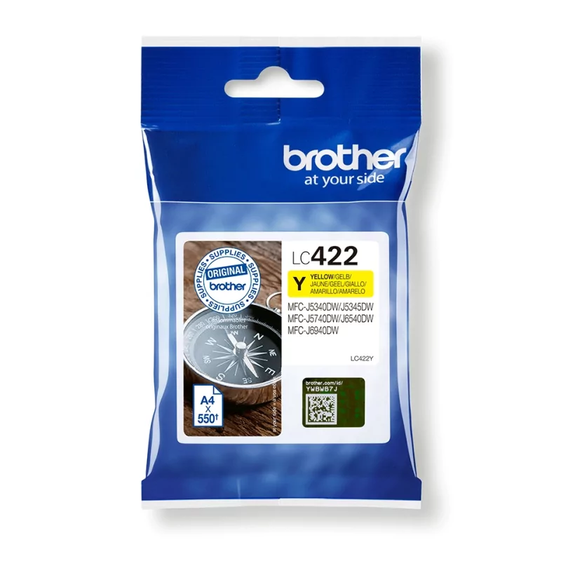 Kontrolsat - Tinteiro Brother - Amarelo - 550 Páginas - LC422Y