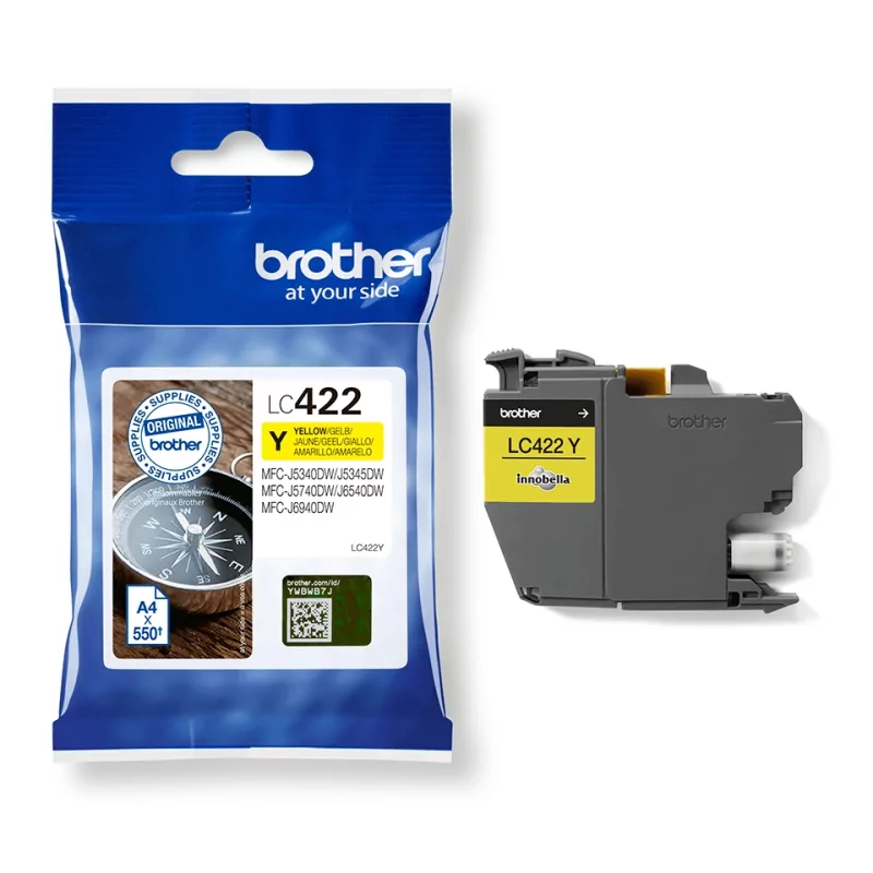 Kontrolsat - Tinteiro Brother - Amarelo - 550 Páginas - LC422Y