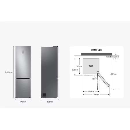 Kontrolsat - Samsung RB38C607AS9 Fridge Freezer (387L - Class A - Inox)