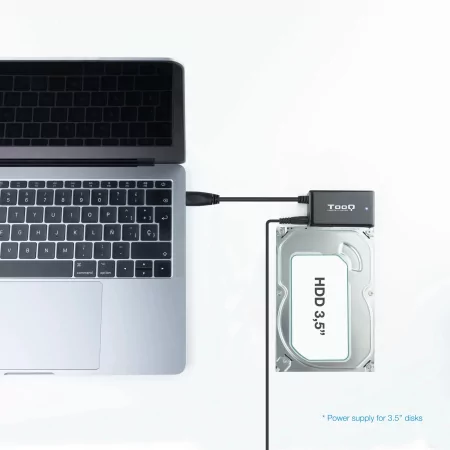 Kontrolsat - TooQ Hard Drive Adapter - USB-C - 2.5" - 3.5" - TQHDA-01A