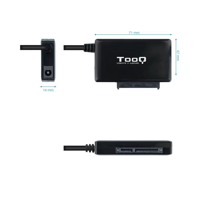 Kontrolsat - TooQ Hard Drive Adapter - USB-C - 2.5" - 3.5" - TQHDA-02C