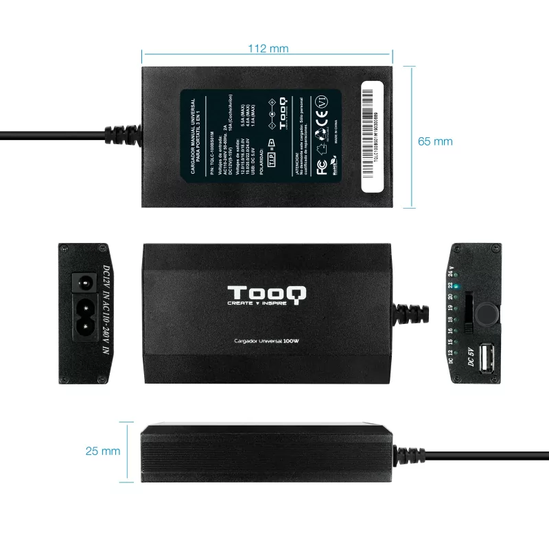 Kontrolsat - TooQ Laptop Charger - TQLC-100BS01M