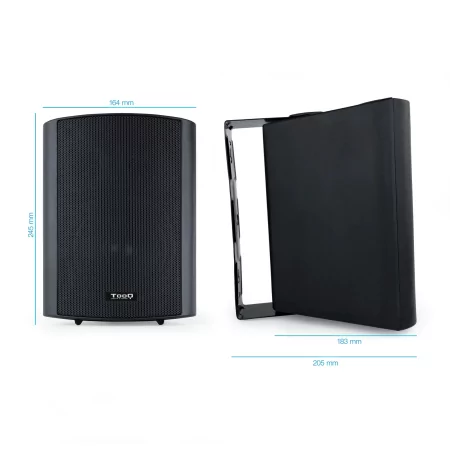 Kontrolsat - Colunas Amplificadoras TooQ - 2.0 / Suporte de Parede - 60W - Preto - TQOWS-01B