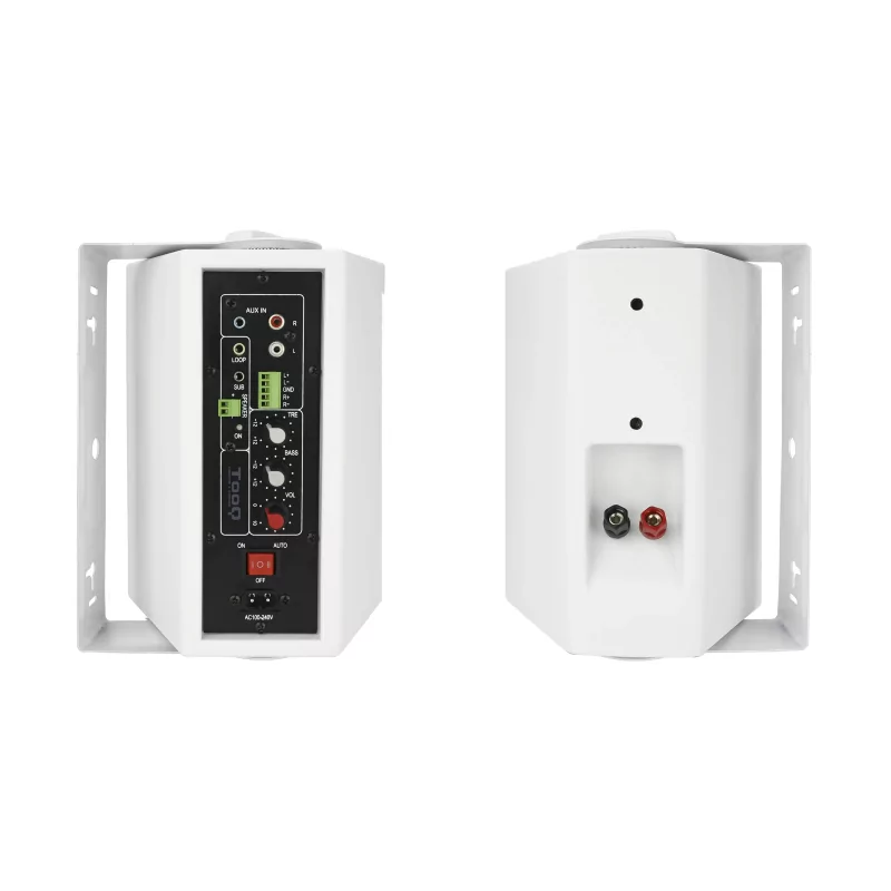 Kontrolsat - TooQ Amplifier Speakers - 2.0 / Wall Mount - 60W - White - TQOWS-01B