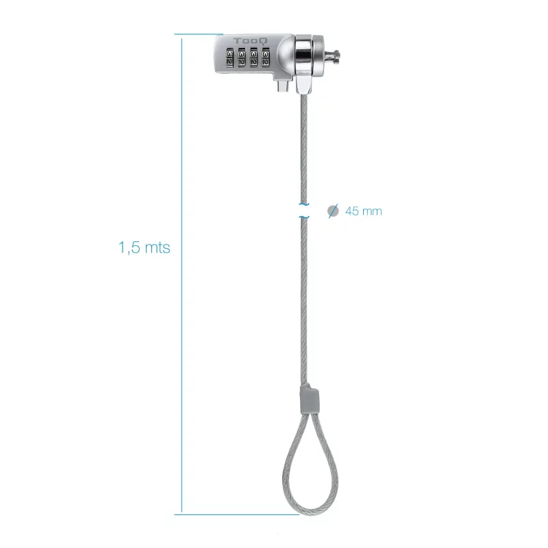 Kontrolsat - TooQ Universal Security Cable - 1.5M - White - TQCLKC0015