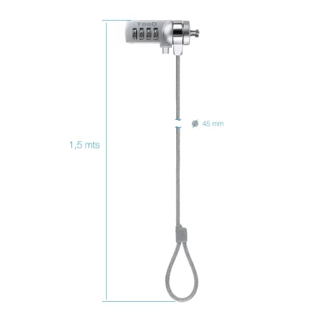 Kontrolsat - TooQ Universal Security Cable - 1.5M - White - TQCLKC0015 Kontrolsat - TooQ Universal Security Cable - 1.5M - White - TQCLKC0015