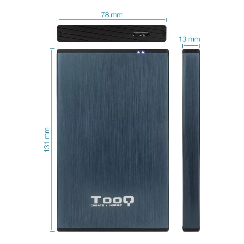Kontrolsat - TooQ External Box - For Hard Drives - 2.5" - UBS 2.0 - Blue - TQE-2527PB
